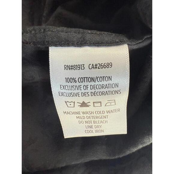 Robert Graham Textured Geometric Flip Cuff Black XXXXL 4XL Long Sleeve - Picture 6 of 8